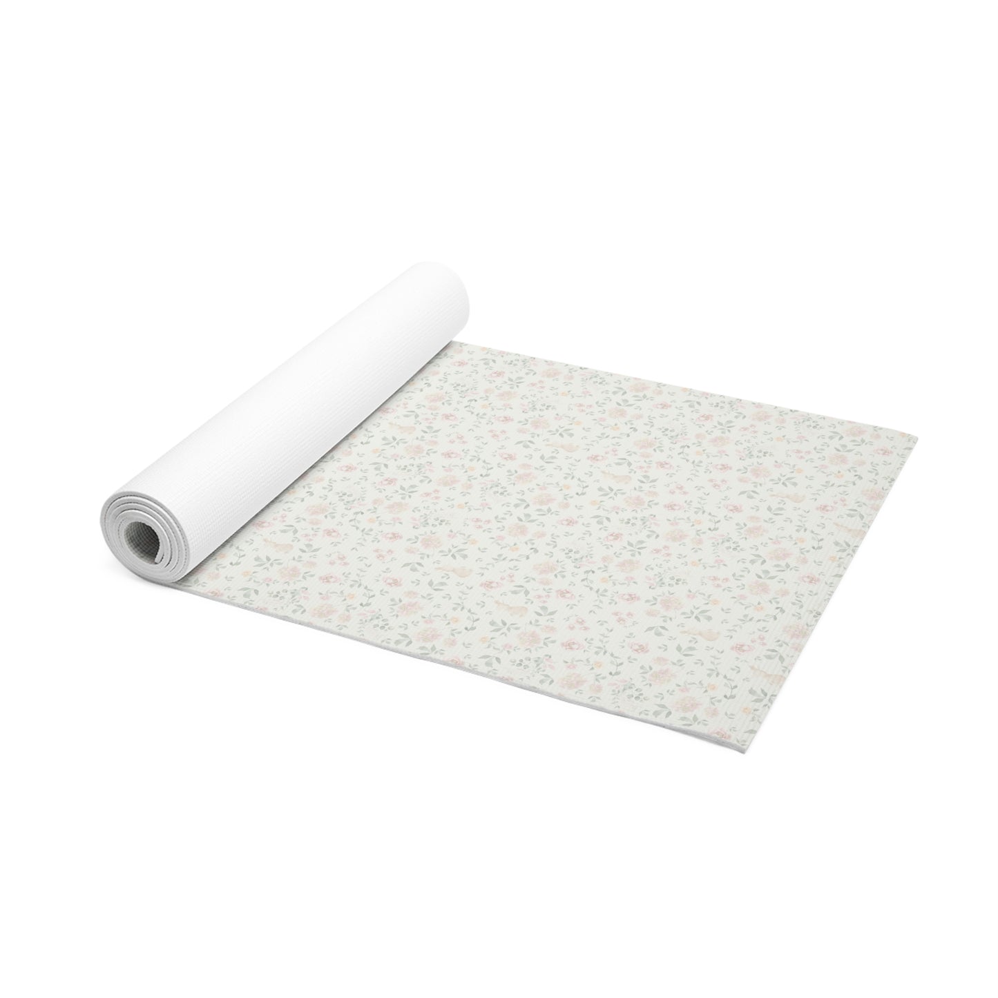 Floral Foam Yoga Mat — Pastel Tiny Blossom Non-Slip Exercise Mat