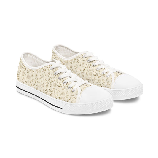 Cream Floral Low-Tops for Effortless Chic Moms